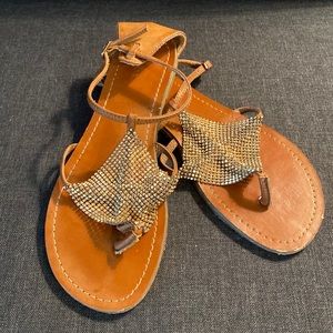 xhilaration Gold/Mahogany flats. Size 8. Excellent shape.